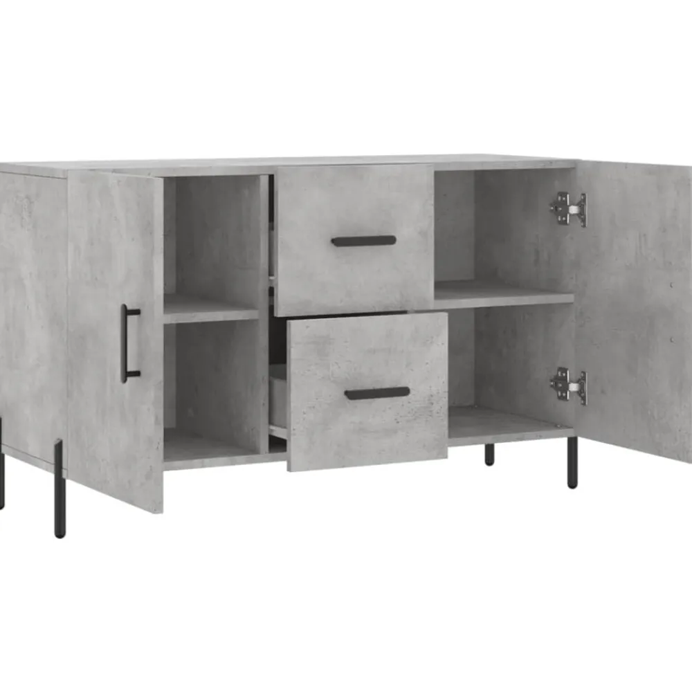 vidaXL Aparador de madera de ingeniería gris hormigón 100x36x60 cm Gris hormigón Discount