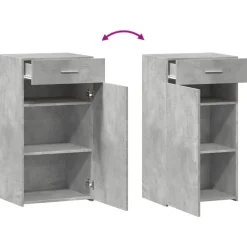 vidaXL Aparador de madera de ingeniería gris hormigón 50x42,5x93 cm Gris hormig&oacute;n Outlet
