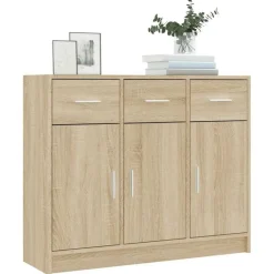 vidaXL Armarios Y Almacenamiento-Aparador de madera de ingeniería color 91x28x75 cm