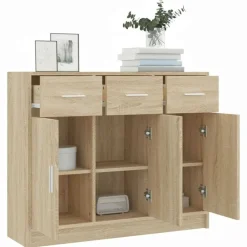 vidaXL Armarios Y Almacenamiento-Aparador de madera de ingeniería color 91x28x75 cm