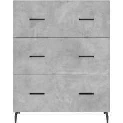vidaXL Armarios Y Almacenamiento-Aparador de madera de ingeniería gris hormigón 69,5x34x90 cm