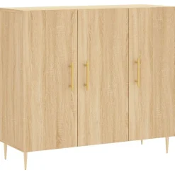 vidaXL Armarios Y Almacenamiento-Aparador de madera de ingeniería 90x34x80 cm