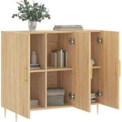 vidaXL Armarios Y Almacenamiento-Aparador de madera de ingeniería 90x34x80 cm