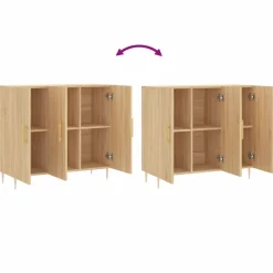 vidaXL Armarios Y Almacenamiento-Aparador de madera de ingeniería 90x34x80 cm