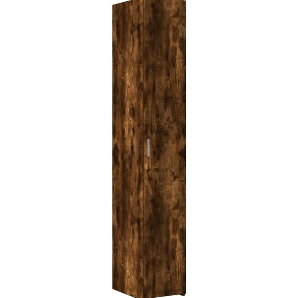 vidaXL Aparador de madera de ingeniería 30x42,5x185 cm Roble ahumado Discount
