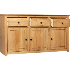 vidaXL Armarios Y Almacenamiento-Aparador de madera maciza de pino estilo Panamá 135x40x80 cm