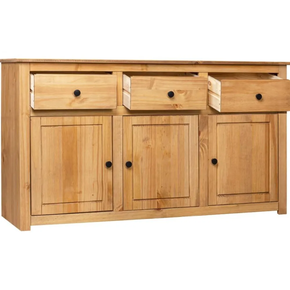 vidaXL Armarios Y Almacenamiento-Aparador de madera maciza de pino estilo Panamá 135x40x80 cm