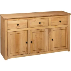vidaXL Armarios Y Almacenamiento-Aparador de madera maciza de pino estilo Panamá 135x40x80 cm