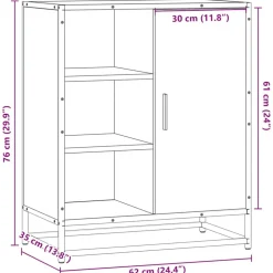 vidaXL Aparador de madera de ingeniería 62x35x76 cm Negro Best