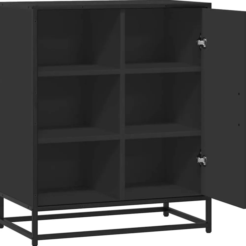vidaXL Aparador de madera de ingeniería 62x35x76 cm Negro Best