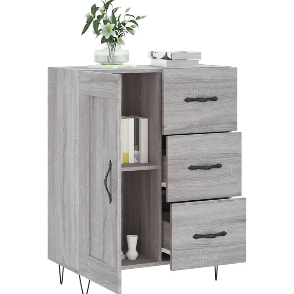 vidaXL Armarios Y Almacenamiento-Aparador de madera de ingeniería 69,5x34x90 cm
