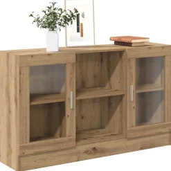 vidaXL Armarios Y Almacenamiento-Aparador de madera de ingeniería 120x30,5x70 cm