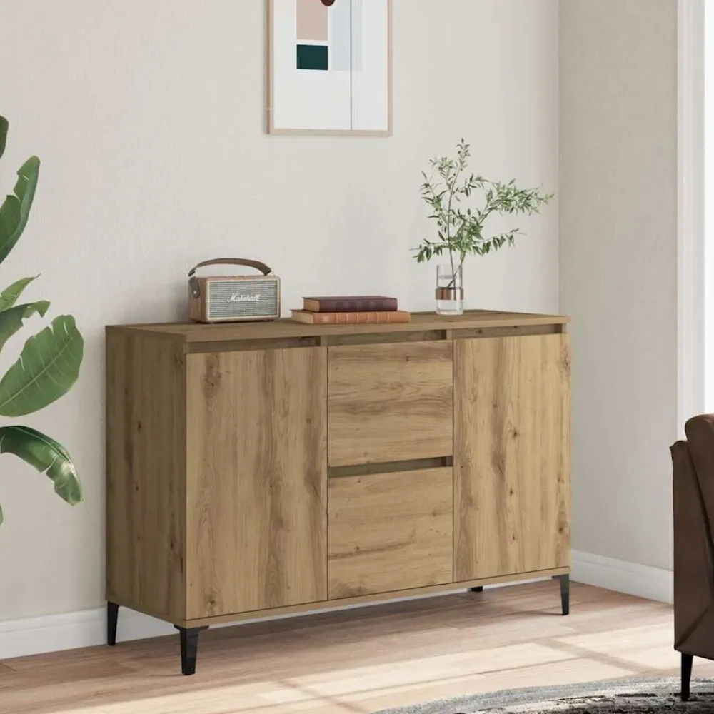 vidaXL Aparador de madera de ingeniería 102x35x70 cm Roble artisan Online