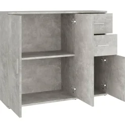 vidaXL Aparador de madera contrachapada gris hormigón 91x29,5x75 cm Gris hormigón New