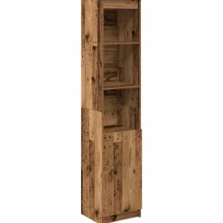 vidaXL Aparador de madera vieja 37,5x35x180 cm Madera de ingeniería Madera antigua Clearance