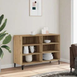 vidaXL Armarios Y Almacenamiento-Aparador de madera de ingeniería 103,5x35x70 cm