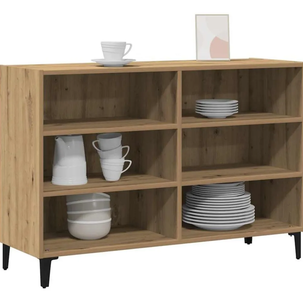 vidaXL Armarios Y Almacenamiento-Aparador de madera de ingeniería 103,5x35x70 cm