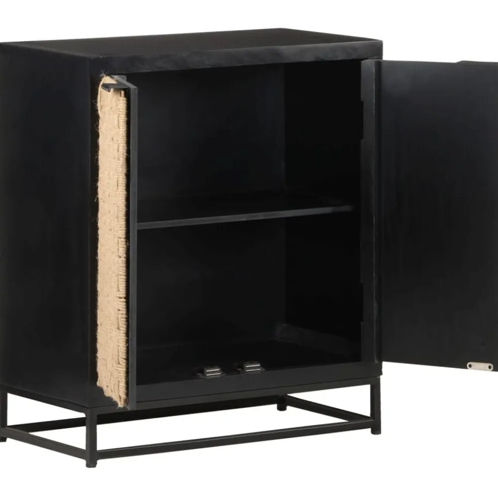 vidaXL Armarios Y Almacenamiento-Aparador de madera maciza de mango 60x35x70 cm