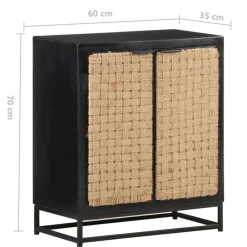 vidaXL Armarios Y Almacenamiento-Aparador de madera maciza de mango 60x35x70 cm