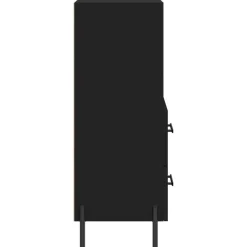 vidaXL Aparador de madera contrachapada 34,5x34x90 cm Negro