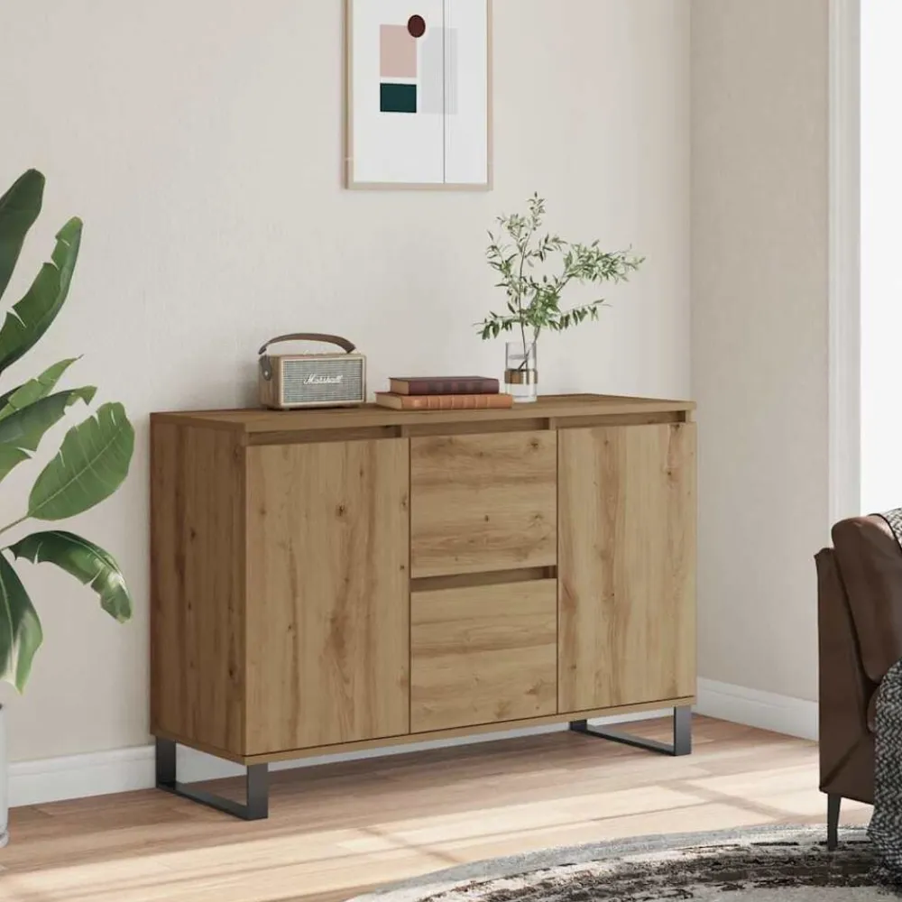 vidaXL Aparador de madera de ingeniería 101,5x35x70 cm Roble artisan Sale