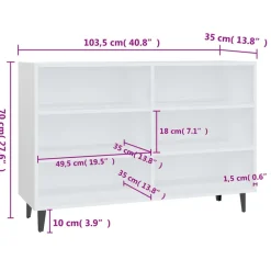 vidaXL Armarios Y Almacenamiento-Aparador de madera contrachapada 103,5x35x70 cm
