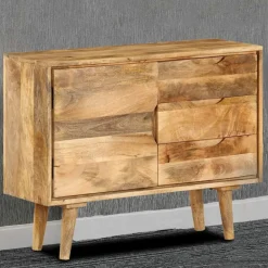 vidaXL Armarios Y Almacenamiento-Aparador de madera maciza de mango 90x30x69 cm