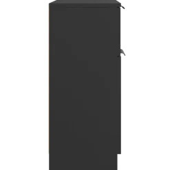 vidaXL Aparador de madera contrachapada 60x30x70 cm Negro Clearance