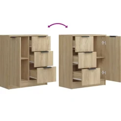 vidaXL Armarios Y Almacenamiento-Aparador de madera contrachapada color 60x30x70 cm