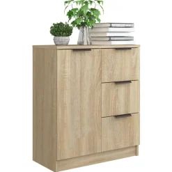 vidaXL Armarios Y Almacenamiento-Aparador de madera contrachapada color 60x30x70 cm