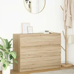 vidaXL Armarios Y Almacenamiento-Aparador de madera contrachapada 100x35x76 cm