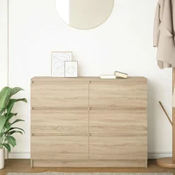 vidaXL Armarios Y Almacenamiento-Aparador de madera contrachapada 100x35x76 cm