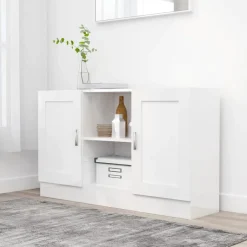 vidaXL Armarios Y Almacenamiento-Aparador de madera contrachapada 120x30,5x70 cm