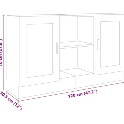 vidaXL Armarios Y Almacenamiento-Aparador de madera contrachapada 120x30,5x70 cm