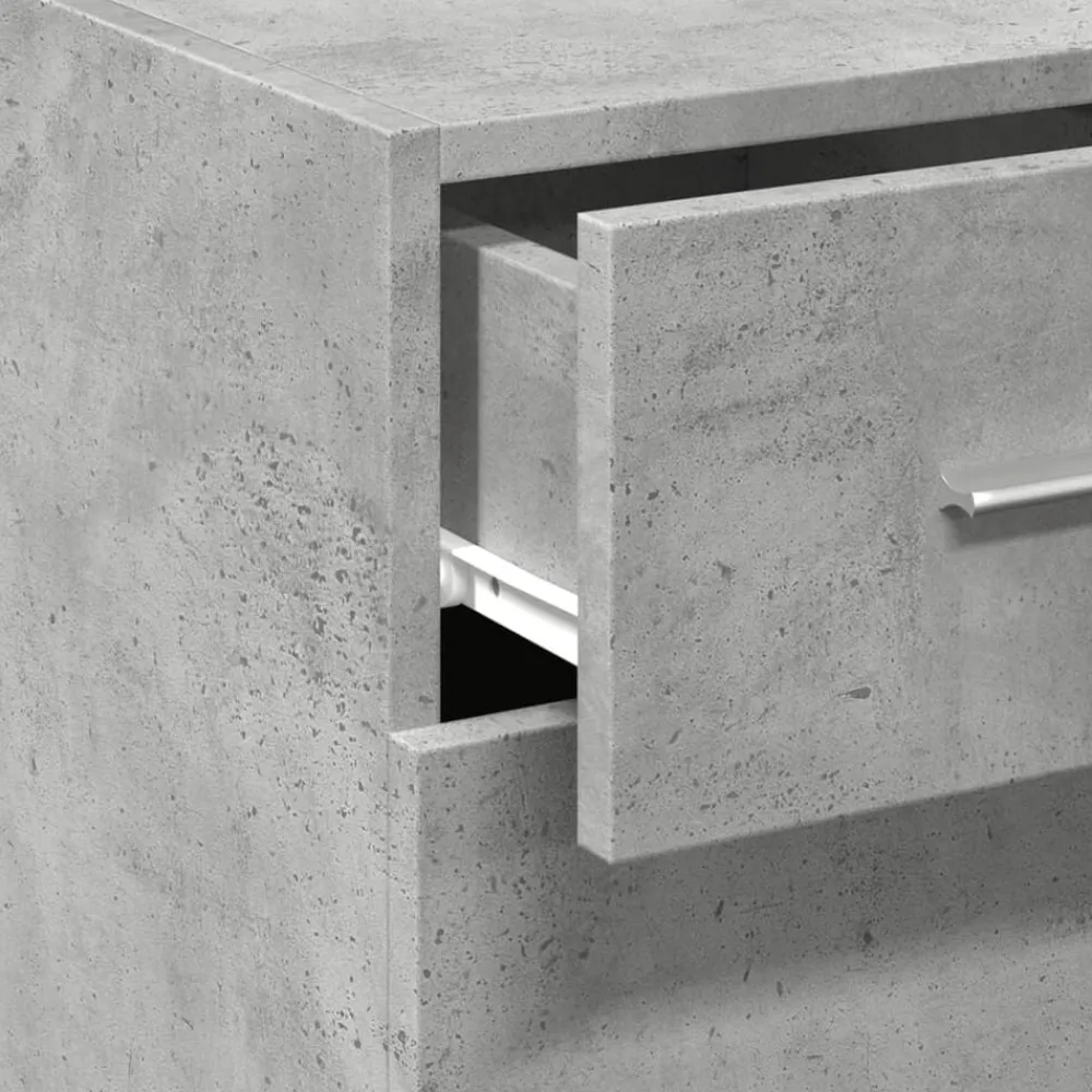 vidaXL Aparador de madera de ingeniería gris hormigón 30x42,5x93 cm Gris hormigón New