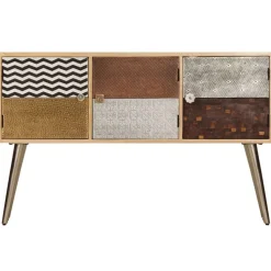 vidaXL Armarios Y Almacenamiento-Aparador de madera de mango maciza 120x30x75 cm