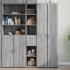 vidaXL Aparador de madera de ingeniería 30x42,5x185 cm Gris sonoma Hot