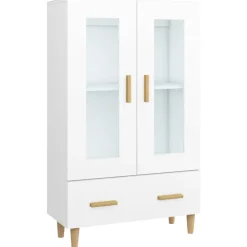 vidaXL Aparador de madera contrachapada 70x31x115 cm Blanco Best
