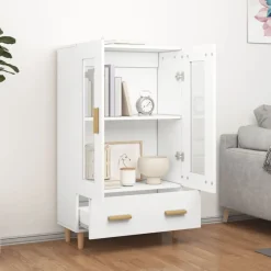 vidaXL Aparador de madera contrachapada 70x31x115 cm Blanco Best