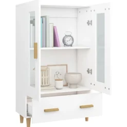 vidaXL Aparador de madera contrachapada 70x31x115 cm Blanco Best