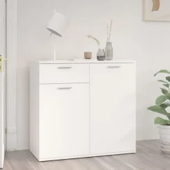 vidaXL Aparador de madera contrachapada 80x36x75 cm Blanco Hot