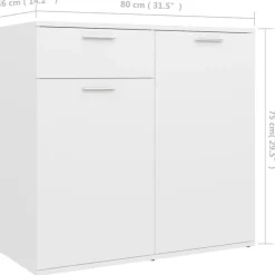 vidaXL Aparador de madera contrachapada 80x36x75 cm Blanco Hot