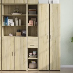 vidaXL Aparador de madera de ingeniería 30x42,5x185 cm Roble Sonoma Discount