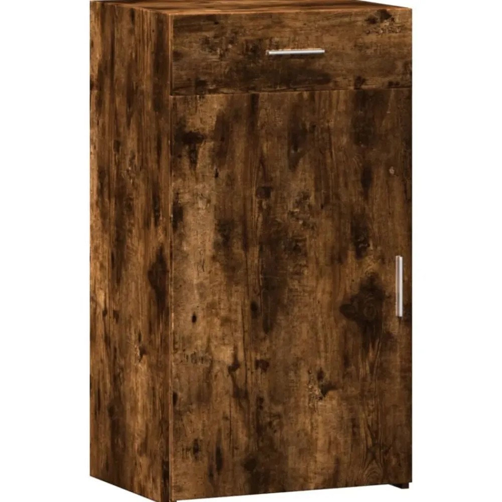 vidaXL Aparador de madera de ingeniería 50x42,5x93 cm Roble ahumado New