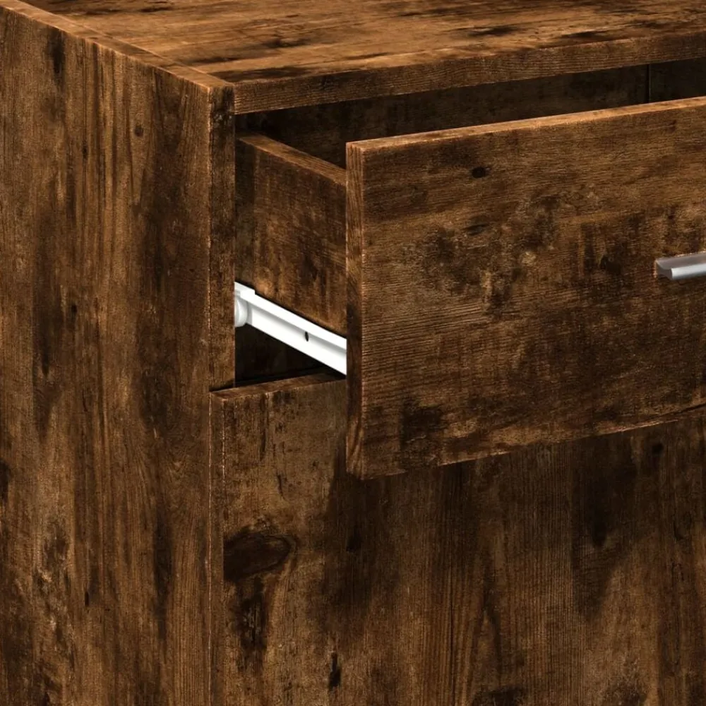 vidaXL Aparador de madera de ingeniería 50x42,5x93 cm Roble ahumado New
