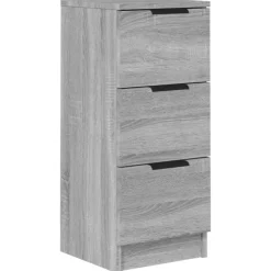 vidaXL Aparador de madera contrachapada 30x30x70 cm Gris sonoma New