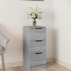 vidaXL Aparador de madera contrachapada 30x30x70 cm Gris sonoma New
