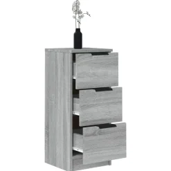 vidaXL Aparador de madera contrachapada 30x30x70 cm Gris sonoma New