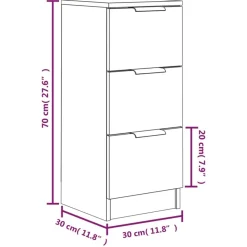 vidaXL Aparador de madera contrachapada 30x30x70 cm Gris sonoma New