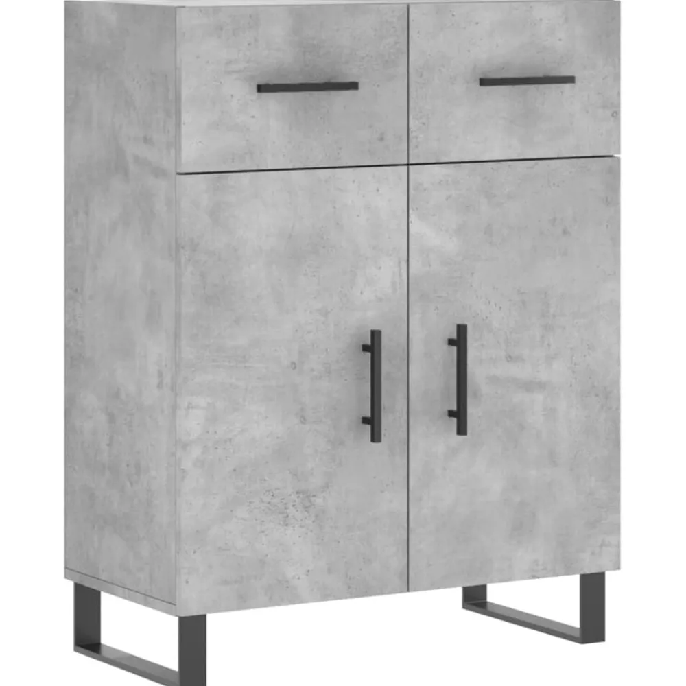 vidaXL Armarios Y Almacenamiento-Aparador de madera de ingeniería gris hormigón 69,5x34x90 cm